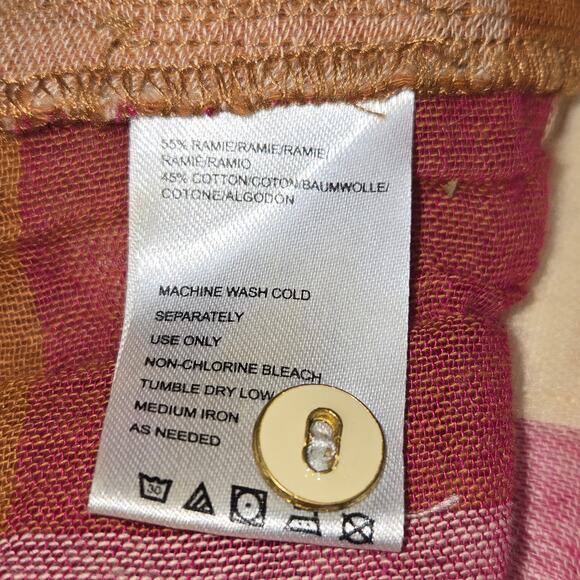 Isabella Sinclair Womens Large Top patchwork Plaid Colorful Boho Chic Casual - Picture 10 of 10